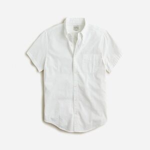 J. Crew Slim short-sleeve yarn-dyed seersucker shirt